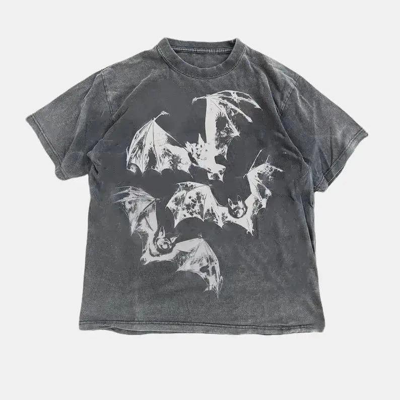 Three Bats Y2k T-Shirt and Sweatshirt, Vintage 90s Style Bat T-Shirt, Retro Gothic Tee, Unisex Adult Grunge 2000s Shirt,...
