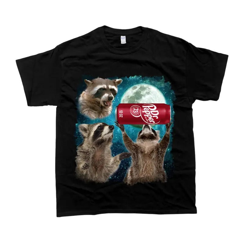 Three Raccoons Dr Pepper Vintage Graphic T-shirts Womenswear Hoodie, Sweatshirt | HypeCrazeTee.com