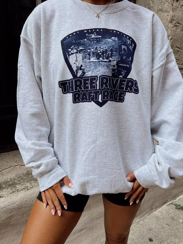 Three Rivers Raft Race Throwback Lt Grey Sweatshirt T-Shirts, Hoodie | HypeCrazeTee.com