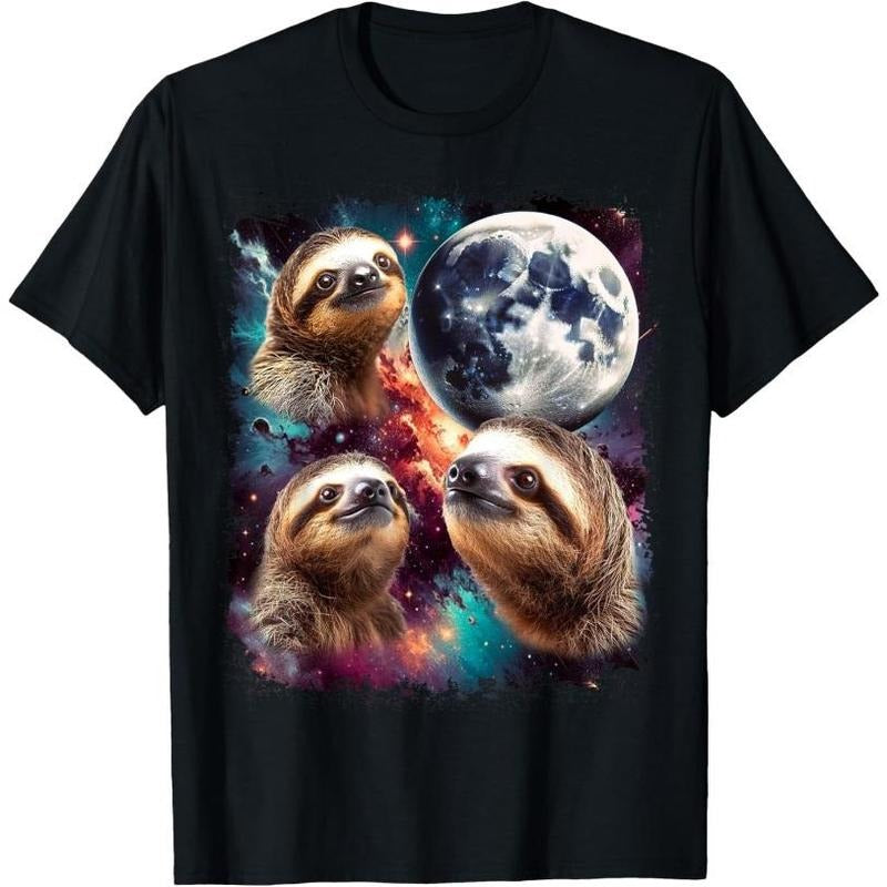 Three Sloth Moon | 3 Sloth Moon Funny Cursed Meme T-Shirt Made in USA Hoodie, Sweatshirt | HypeCrazeTee.com