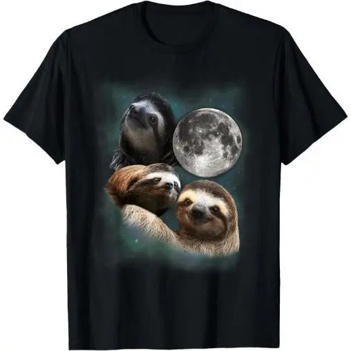 Three Sloths Moon Parody Shirt - Funny Wolf Parody Tshirt T-Shirt Made in USA Hoodie, Sweatshirt | HypeCrazeTee.com