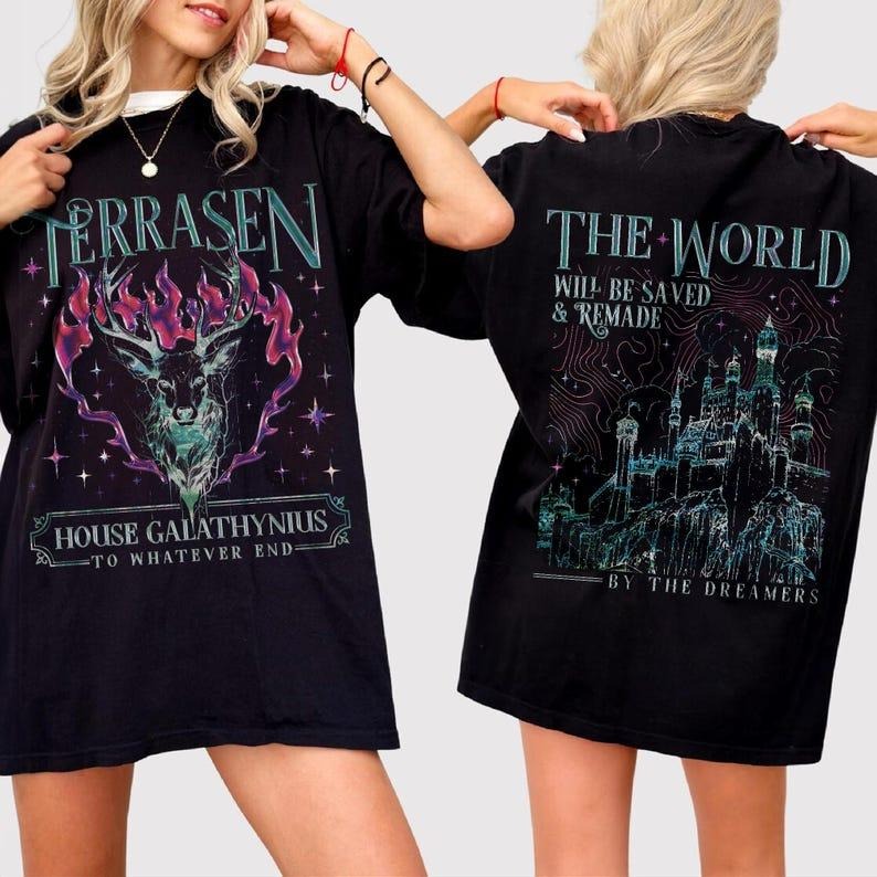 Throne Of Glass Shirt | SJM Inspire 2 Sides tee | Terrasen TOG Shirt, throne of glass book merch, the sacrifice merch,...