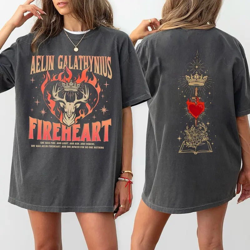 Throne Of Glass Shirt, Aelin Galathynius Tee, Fireheart Aelin T-Shirt, Kingsflame The Thirteen, Gift For Book Lover...