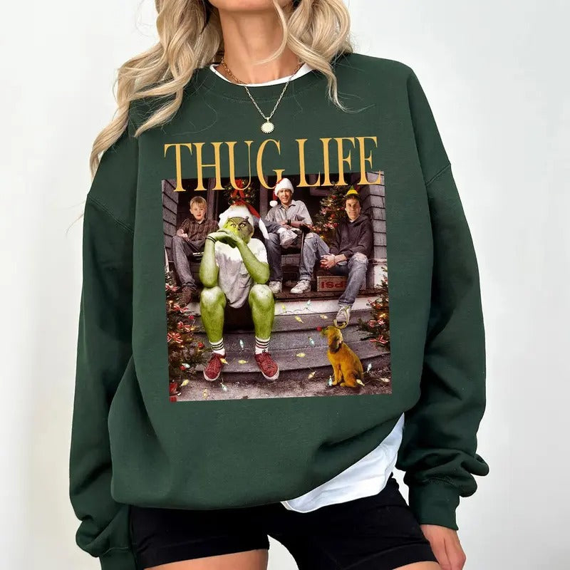 Thu.g L1fe Friends Christmas Vintage Sweatshirt, Women's Fall & Winter Clothes for Daily Wear Sweatshirt Classic Cotton,...