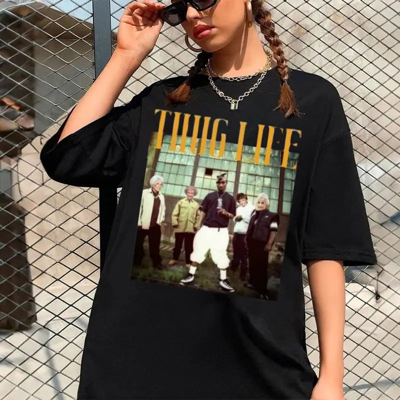Thug Life 2pac Golden Girls Shirt, Golden Girls Shirt, Rap Tee, 90s Hip Hop Shirt, Old School Music, Unisex Sweater...