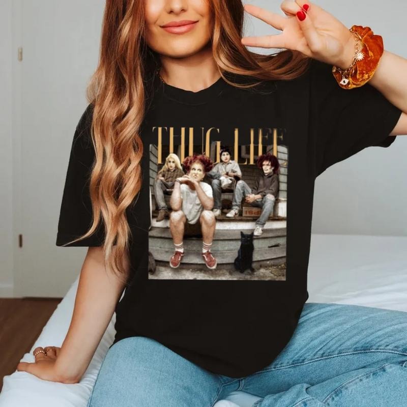Thug Life Bad Witches Shirt, Halloween Shirt, Sanderson Sisters Shirt, Retro Witches Movie Tee, Retro Halloween Character...