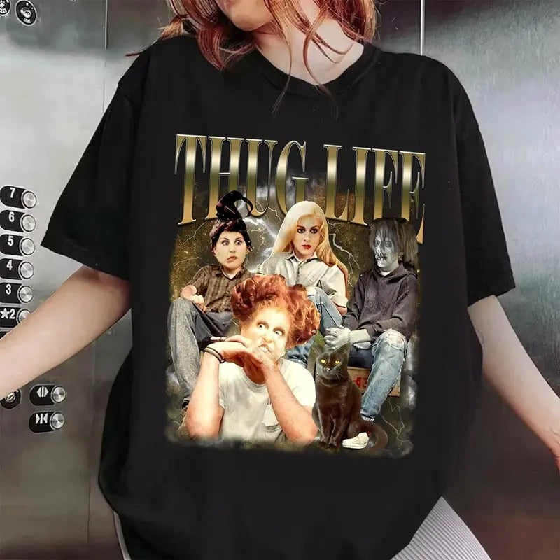 Thug Life Bad Witches Shirt, Halloween Shirt, Sanderson Sisters Tee, Retro Halloween Shirt, Unisex Short Sleeve Tee Top...