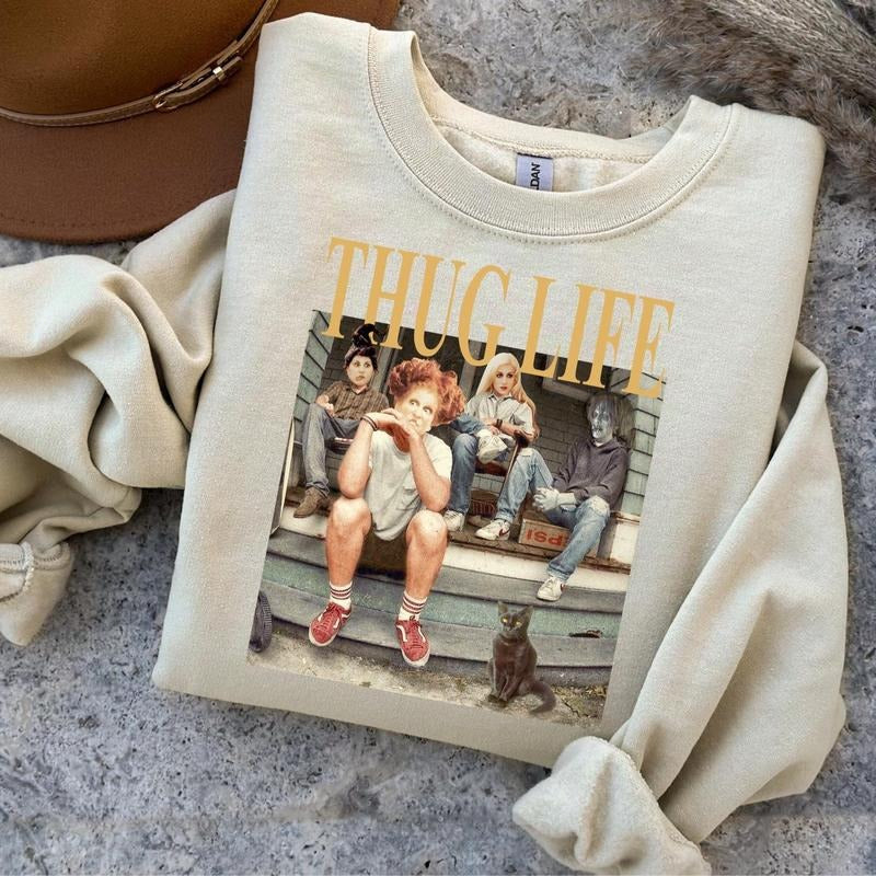 Thug Life Bad Witches Shirt, Hocus Pocus Halloween Shirt, Sanderson Sisters Shirt, Retro Witches Movie Tee, Halloween...