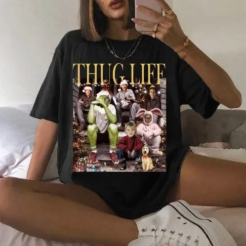Thug Life Christmas Character Xmas T-Shirt Funny Christmas Thief Movie Shirt Hoodie, Sweatshirt | HypeCrazeTee.com