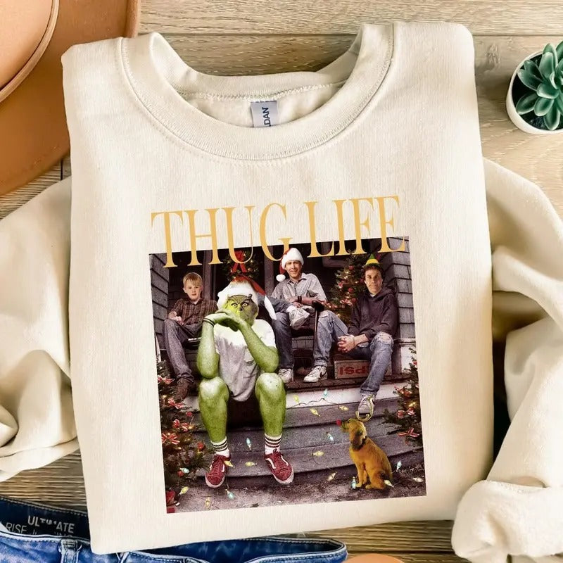Thug Life Christmas Movie Shirt, Christmas Friends Sweatshirt, Thug Life Christmas Movie Sweater, Christmas Gifts...