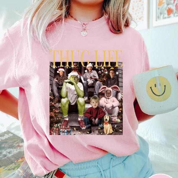 Thug Life Christmas Shirt Character Xmas, Christmas Character Shirt Funny Christmas Thief Christmas Movie Tshirt Comfort...