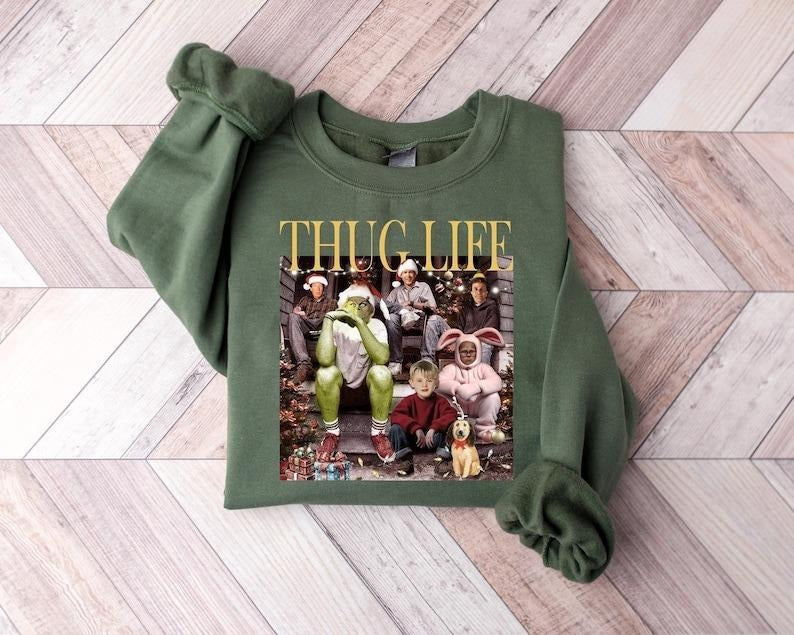 Thug Life Christmas Shirt Christmas Sweatshirt Christmas Movie Shirt Christmas Friends Shirt Hoodie | HypeCrazeTee.com