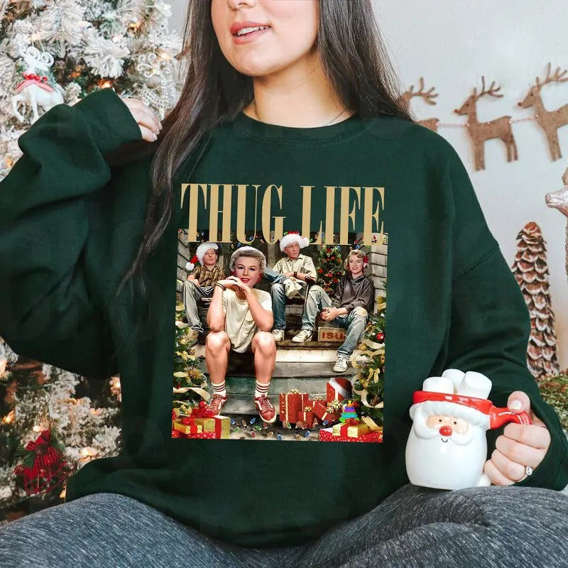 Thug Life Funny Christmas Movie Sweatshirt Hoodie, Christmas Christmas Movie Sweater, Funny Christmas Sweatshirt, Xmas...
