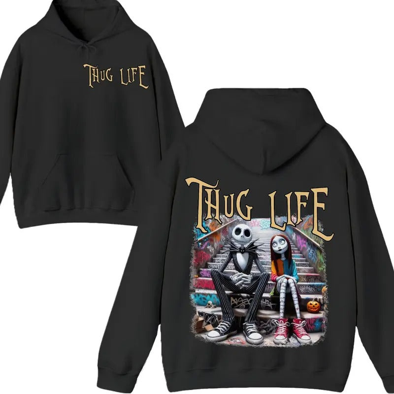Thug Life Halloween Nightmare Horror Spooky Season Unisex Crewneck Sweatshirt - Tee Hoodie | HypeCrazeTee.com