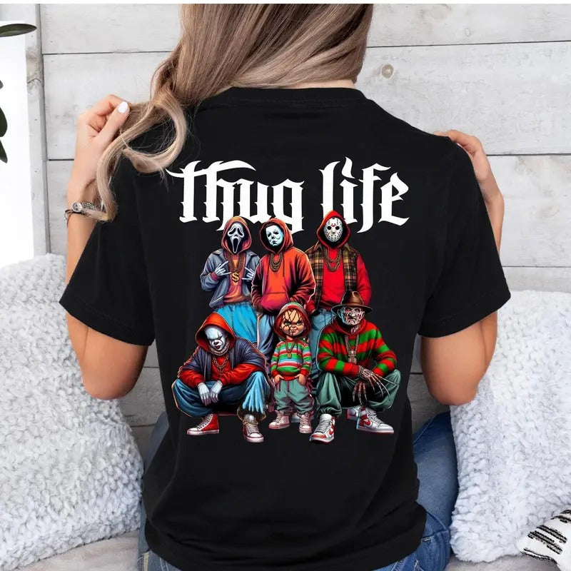 Thug Life Tshirt, Halloween Horror Movie Tee, Series Halloween, Scary Movie, Horror Character Gift, Unisex Short Sleeve...