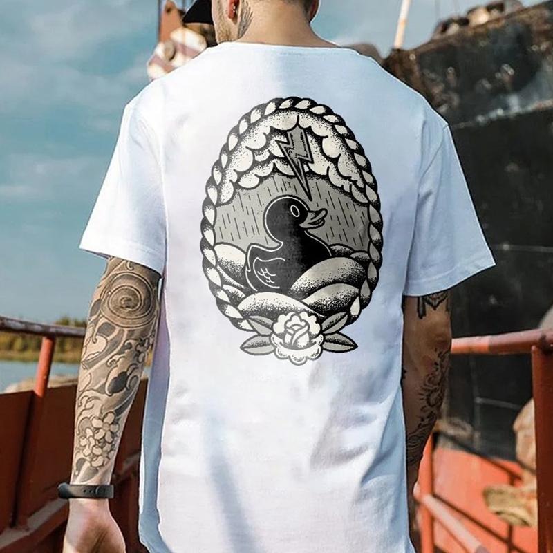 Thunderstorm Flashing Duck Unisex Summer outfits men streetwear 80s 90s graphic tees cotton funny tshirt men gifts...