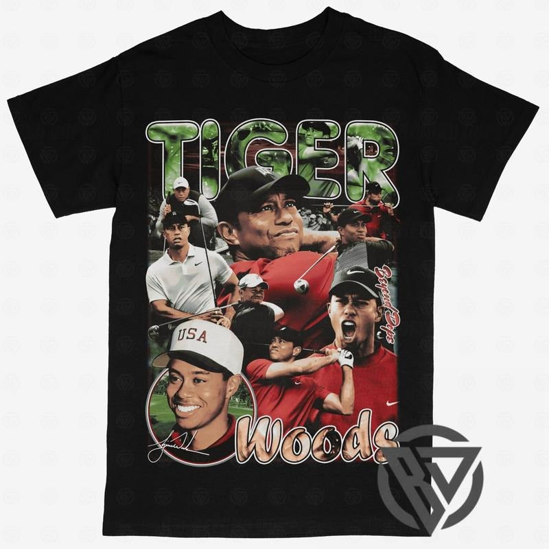 Tiger Woods Tee | Vintage Tee Graphic T-Shirt Sweatshirt Hoodie | Sport Tee - Gift For Fan (V2) | HypeCrazeTee.com