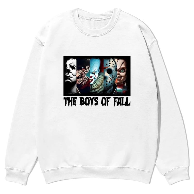 [Tiktok Shipping] Killer Halloween, boogie horror season crewnecks for men and women, full color fall sweatshirts, fun...