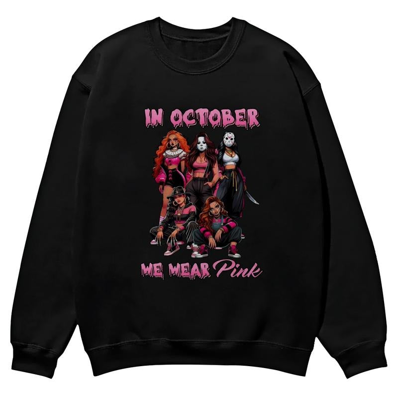 [Tiktok Shipping] Killer Halloween, boogie horror season crewnecks for men and women, full color fall sweatshirts, fun...