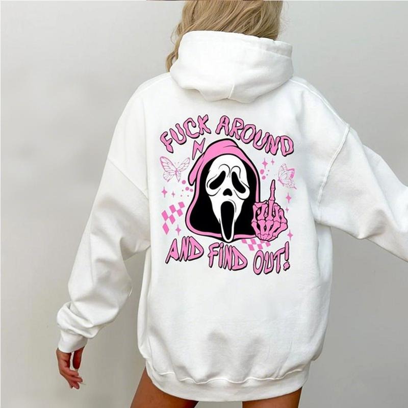 [Tiktok Shipping] Scream Skeleton Spooky Fck Around And Find Out Sweatshirt, Halloween Ghost Face Hoodie, Fall Tee,...