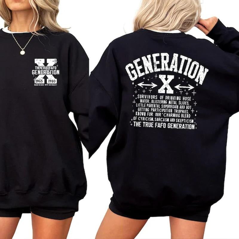 [Tiktok Shipping] True FAFO Generation X Sweatshirt: Retro Sarcastic Gen X Gift T-Shirts, Hoodie | HypeCrazeTee.com