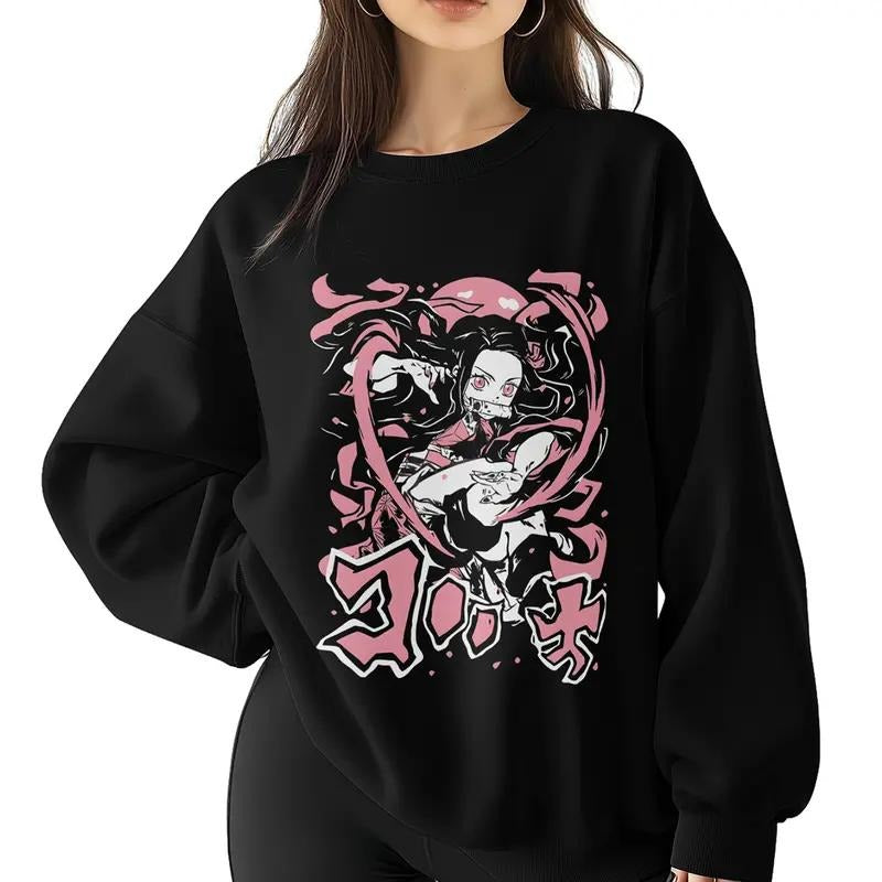 [Tiktok Shipping]Nezuko Kamado Tee, Demon Slay Anime Washed Fabric T-shirt, Anime Tee, Gift For Anime Fans, Otaku gift...