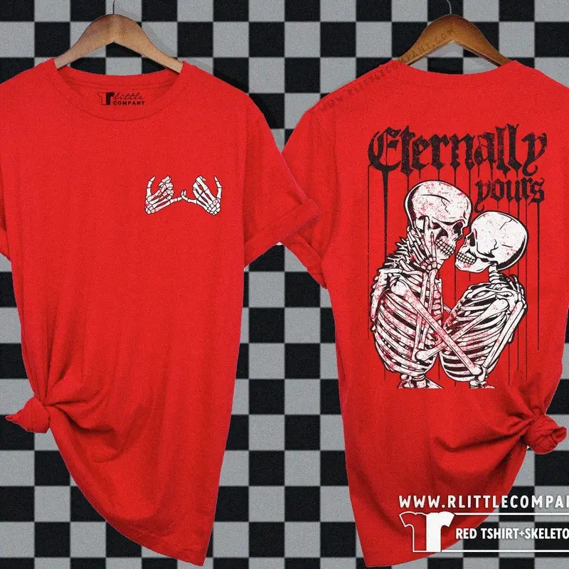 Eternally Yours Custom Couples Unisex Shirt XS-5XL / Til Death Do Us Part Spooky Couple Anniversary Gift Matching Tshirts...