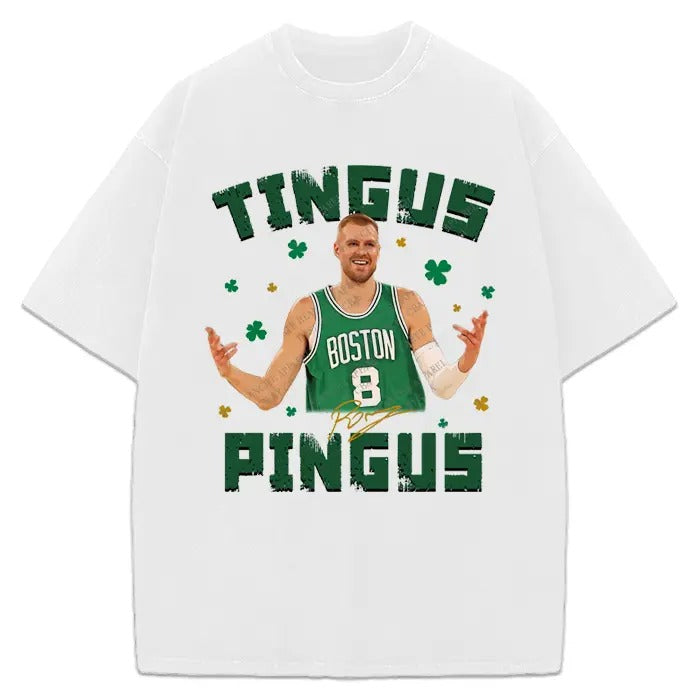 Tingus Pingus Kristap Porzingis T-Shirt Boston Basketball Custom Fan Art Design Graphic T-Shirt Graphic Tee Crewneck...