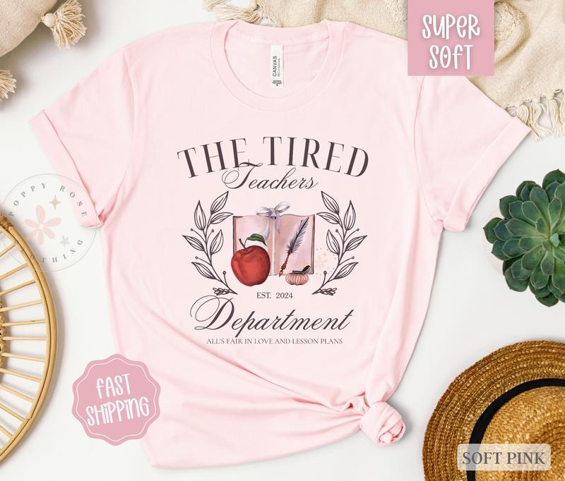 Tired Teachers Department, Teacher Shirt,  Teacher Appreciation Gift for Teacher Hoodie, Sweatshirt | HypeCrazeTee.com