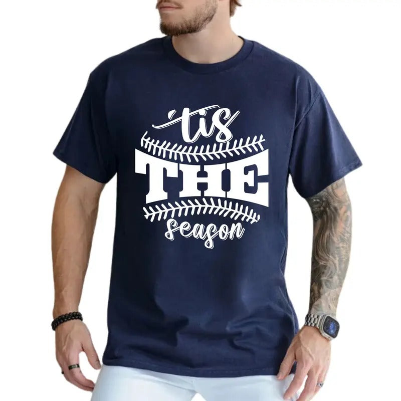 Tis The Season Baseball Graphic Tee, Baseball Dad T-shirt, Funny Game Day Shirt For Men, Sport Dada Clothing, Gift For...