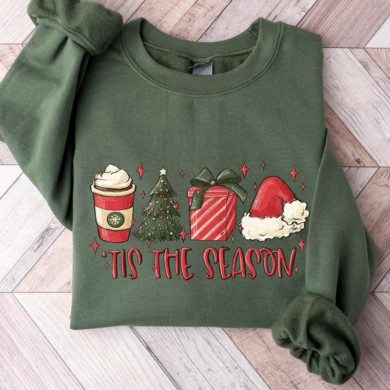 Tis The Season Christmas Crewneck Sweatshirt, Hoodie, T-shirt | HypeCrazeTee.com