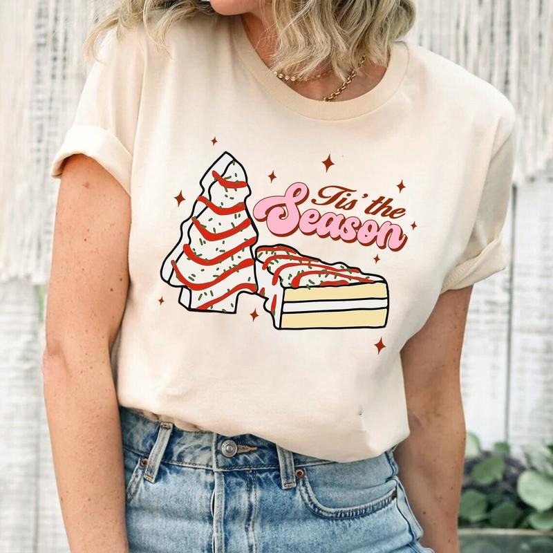 Tis The Season Christmas T-shirt, Christmas Tree Cake Shirt, Merry Christmas, Christmas Gifts for Women Hoodie, Sweatshirt