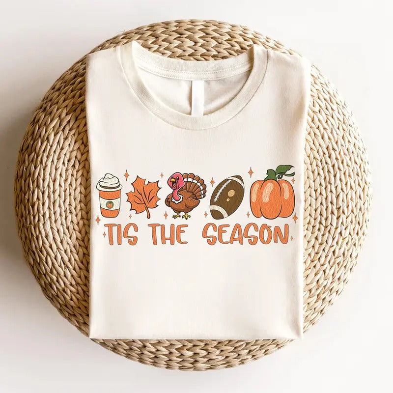 Tis The Season Fall Coffee T-shirt, Coffee Lovers Shirt, Fall Shirts, Thanksgiving Tee, Pumpkin Shirt Hoodie, Sweatshirt
