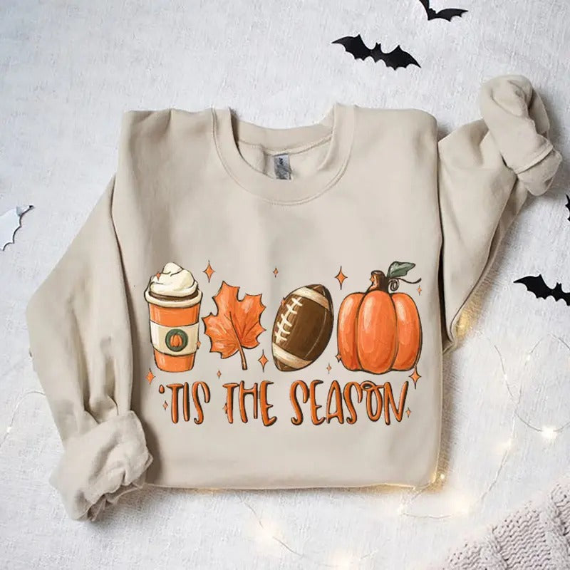 Tis The Season Football Sweatshirt, Fall Sweatshirt, Fall Season Shirt, Fall Football Shirt, Fall Crewneck Sweater, Game...