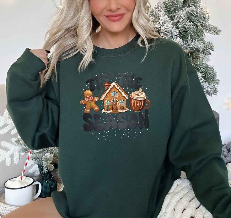 Tis the Season Sweatshirt - Kelly Green Medium T-Shirts, Hoodie | HypeCrazeTee.com