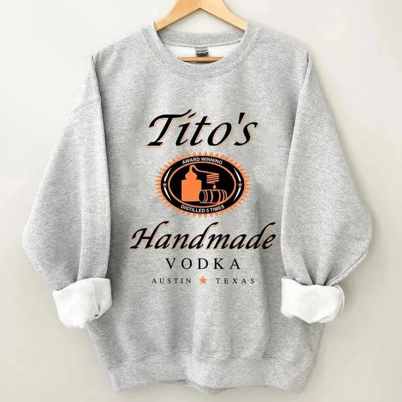 Tito Crewneck Sweatshirt Pullover Texas Spirit Enthusiast Graphic Hoodie T-Shirts | HypeCrazeTee.com
