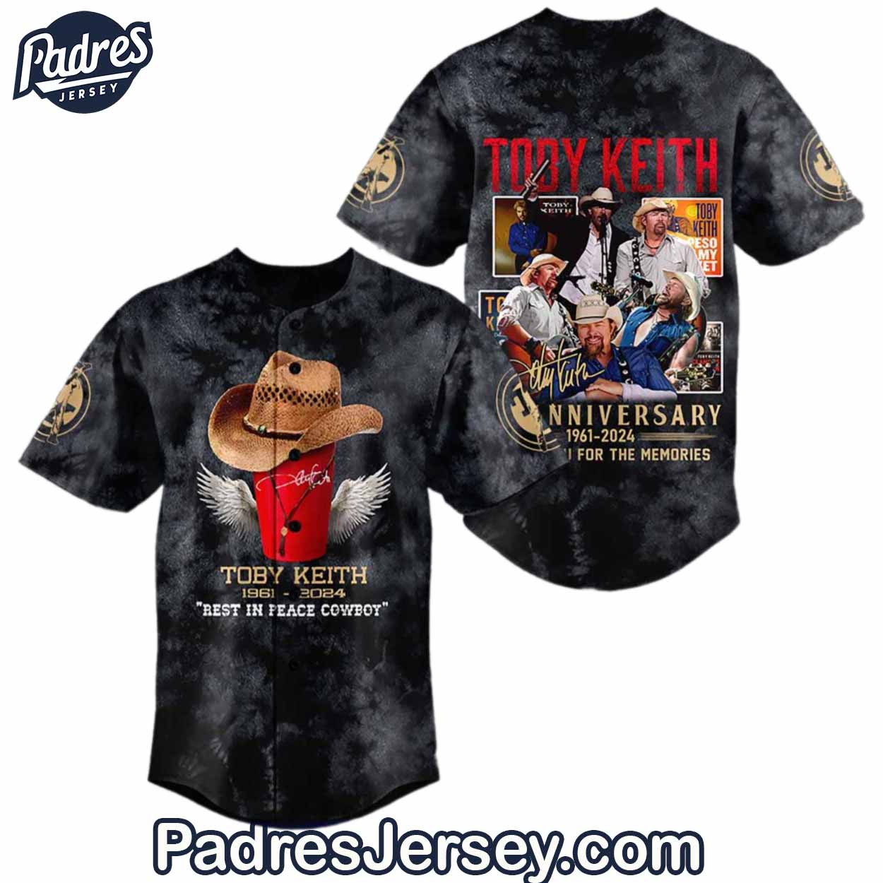 Toby Keith 1961-2024 Baseball Jersey Outfit - Padres Jersey Oasis: Elevate Your Baseball Style Game