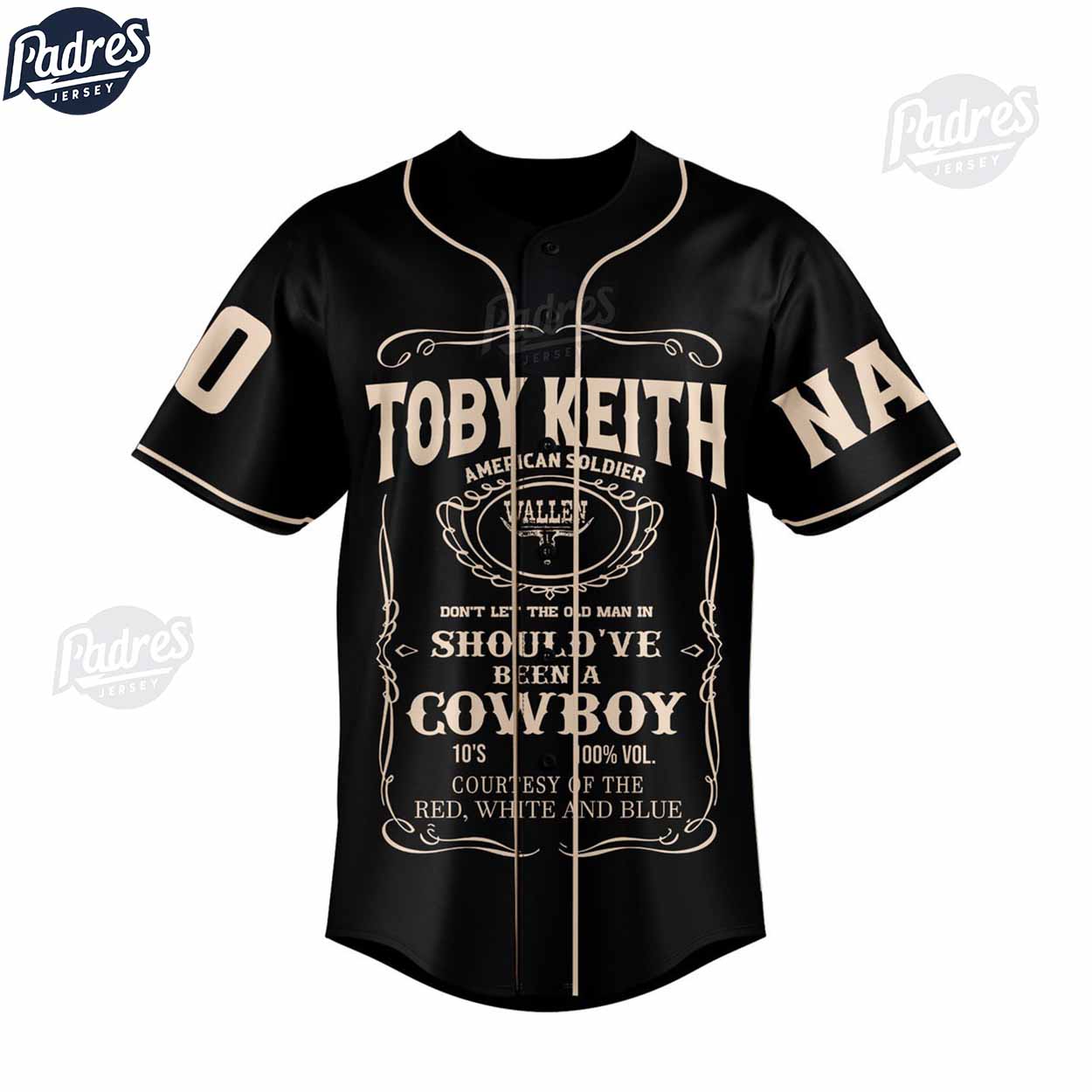 Toby Keith American Soldier Custom Baseball Jersey - Padres Jersey Oasis: Elevate Your Baseball Style Game