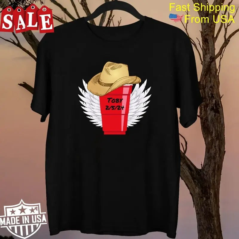 Toby Keith Shirt Red Solo Cup Wings Gift For Fans Unisex All Size Shirt Hoodie, Sweatshirt | HypeCrazeTee.com