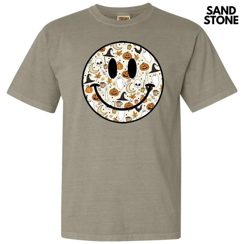 Toil & Trouble Halloween Happy Face Comfort Colors T-Shirt 'NLB' Hoodie, Sweatshirt | HypeCrazeTee.com