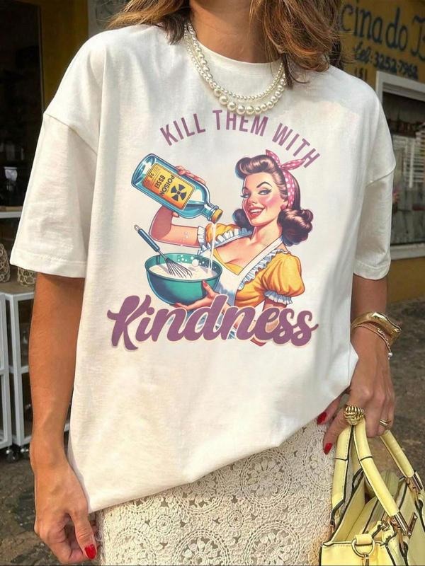 Tomato Print Loose T-Shirt in Casual Y2K Style, Retro Comfort with Cartoon Design, Unique Street Fashion for Summer style...
