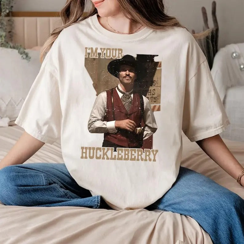 Tombstone Doc Holliday Cowboys Shirt, Val Kilmer Vintage Old Western Tshirt, Im Your Huckleberry Tee, Tops Menswear...