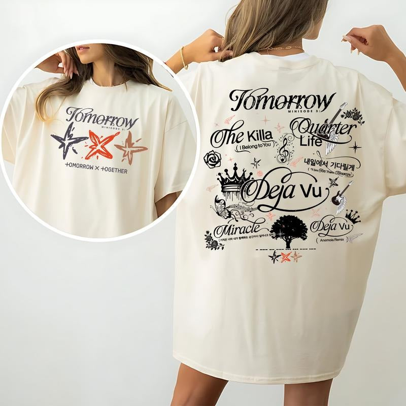 Tomorrowxtogether Tomorrow Tracklist Tee Shirt, T.Xt Tomorrow Minisode 3 Shirt, T.Xt Tour Act Promise Shirt, Tx.T Dejavu,...