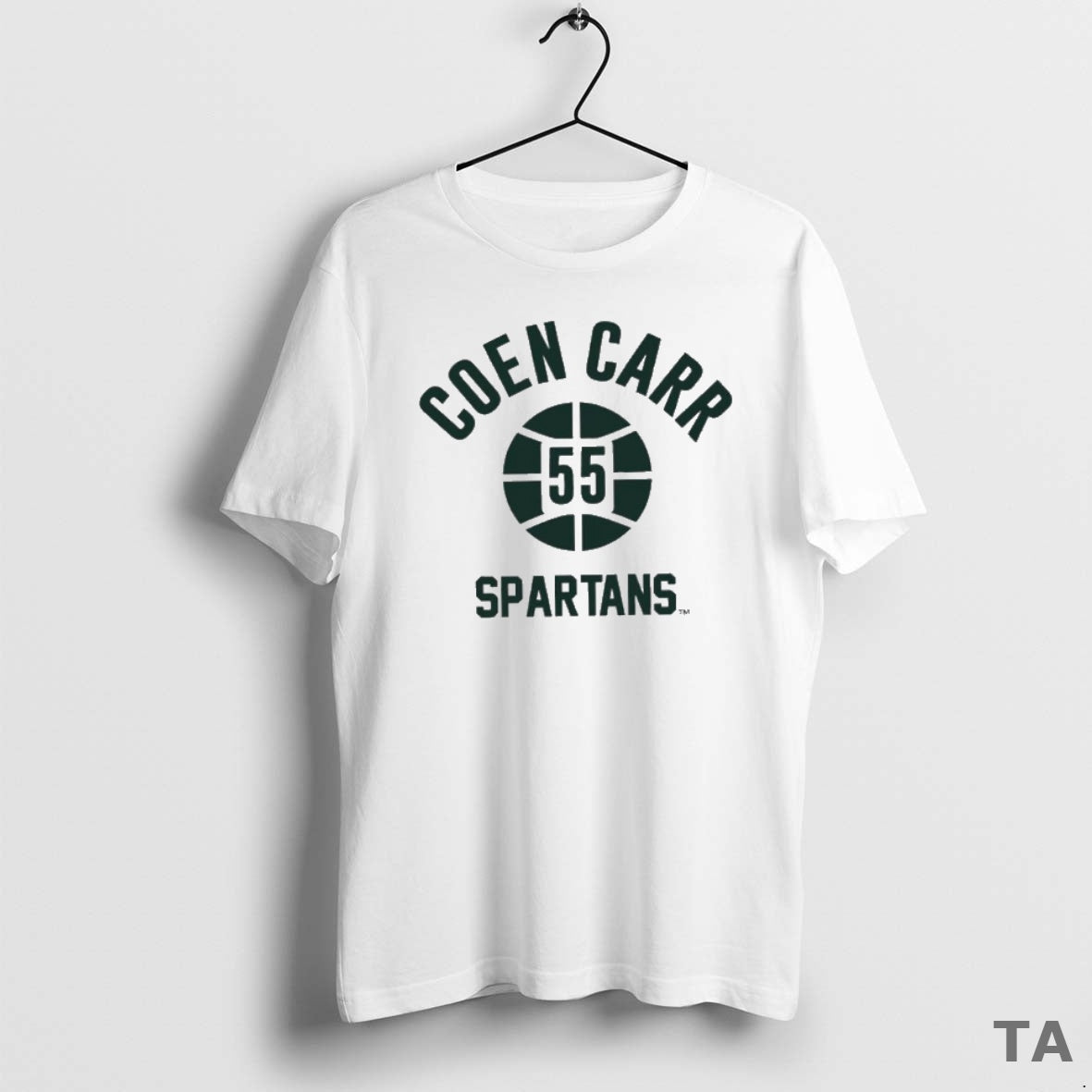 Top Coen Carr Name Number Ball Michigan State Basketball T Shirt Sweater Hoodie, Sweatshirt | HypeCrazeTee.com