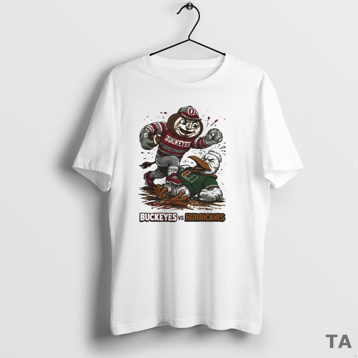 Top Ohio State Buckeyes Beat Miami Hurricanes Ncaa Cfp Football Artwork Mascots Fight Retro T-Shirts, Hoodie, Sweatshirt