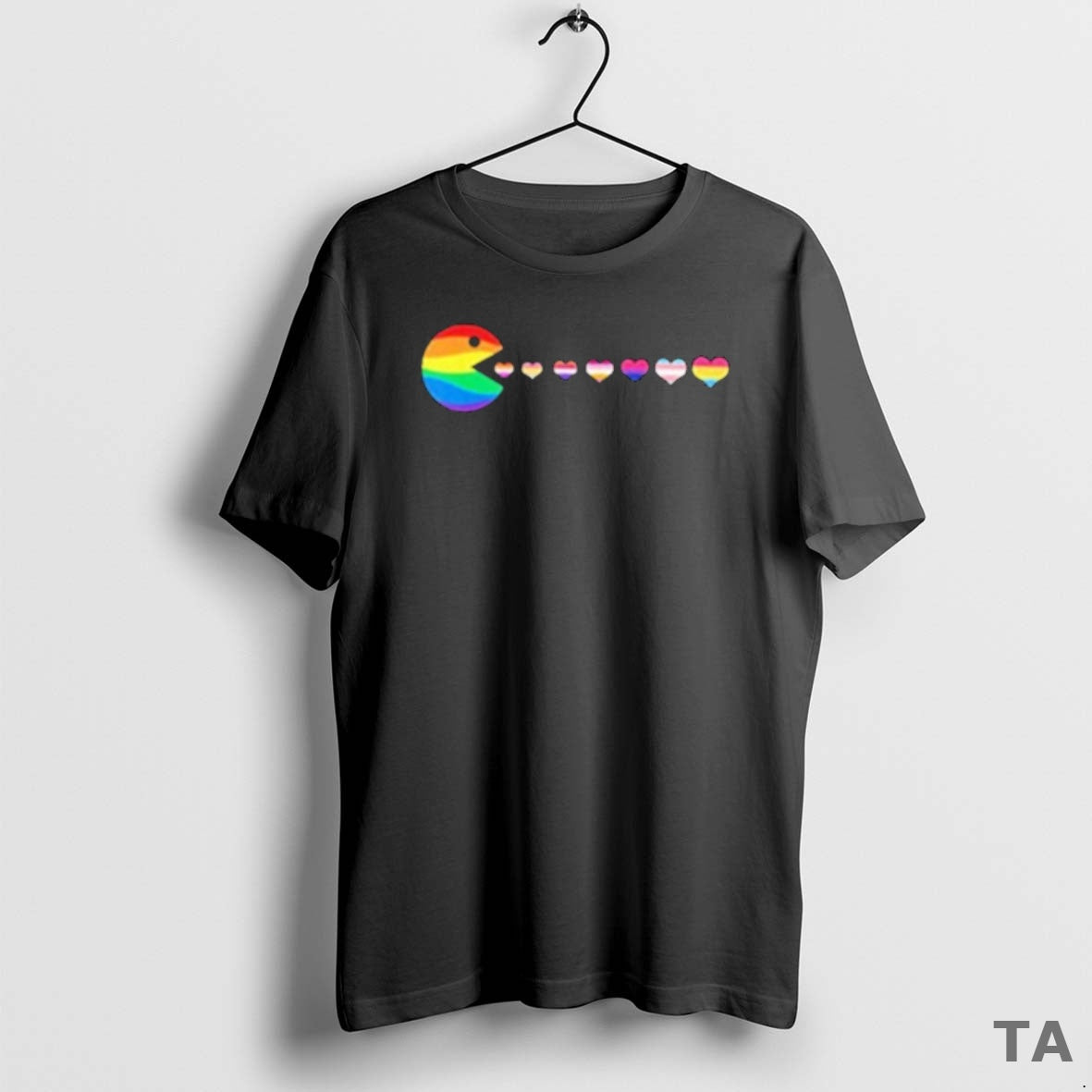 Top Pacman Gay Pride Flag T Shirt Sweater Hoodie, Sweatshirt | HypeCrazeTee.com