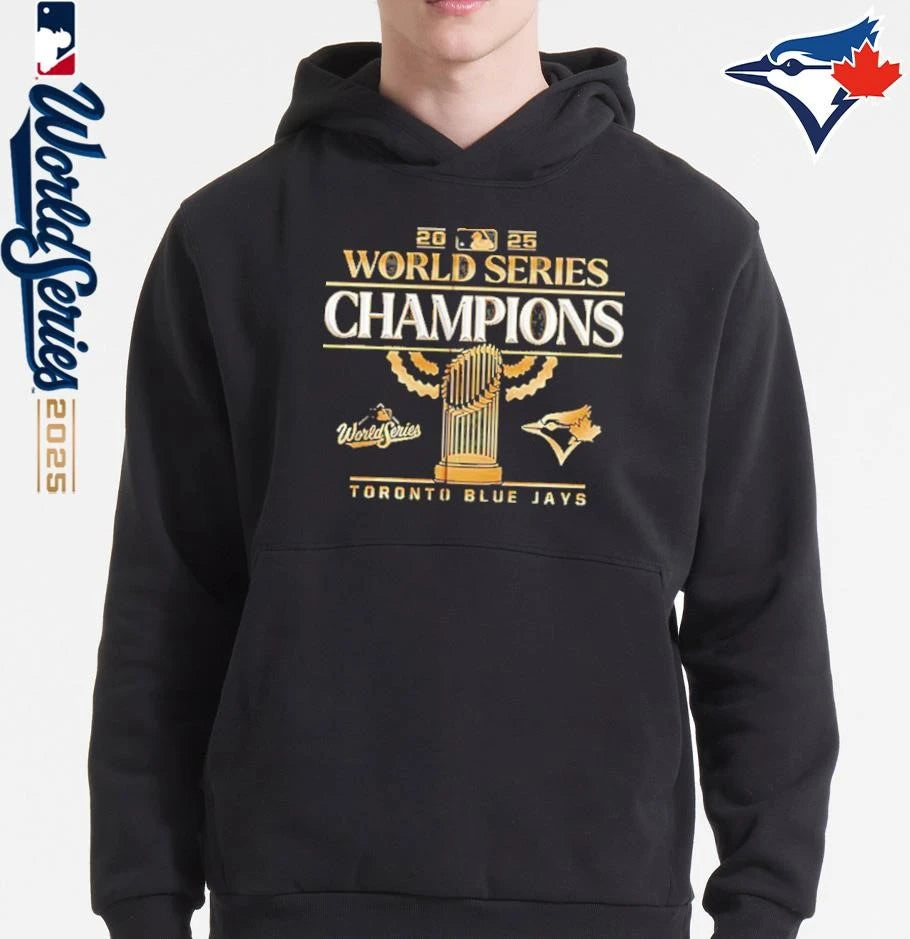 Toronto Blue Jays 2025 World Series Champions Trophy Gold T-Shirt
