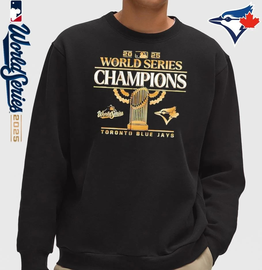 Toronto Blue Jays 2025 World Series Champions Trophy Gold T-Shirt
