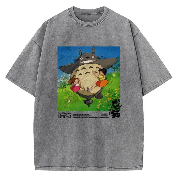 Totoro Vintage Poster Style My Neighbor Totoro Graphic Unisex T-Shirt Graphic Tee Crewneck Cotton Menswear Top Hoodie,...