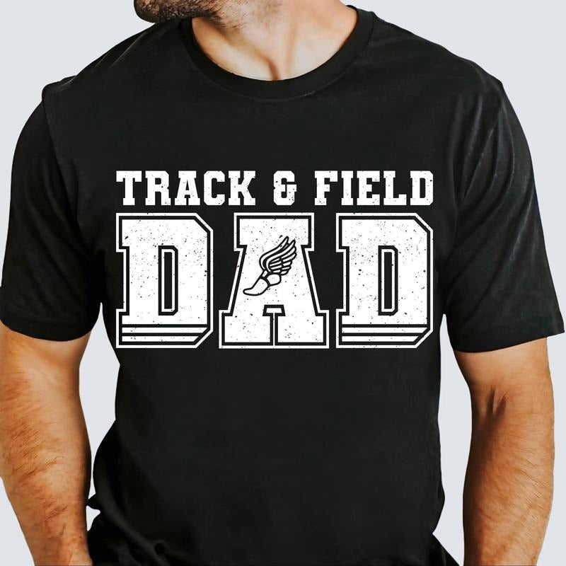 Track and Field Dad Shirt for Men Cross Country Sports Dad Game Day Father's Day Gift Unisex Premium 100% Cotton Hoodie,...